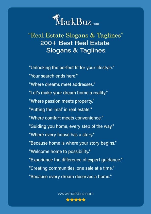 Best Real Estate Slogans & Taglines Ideas