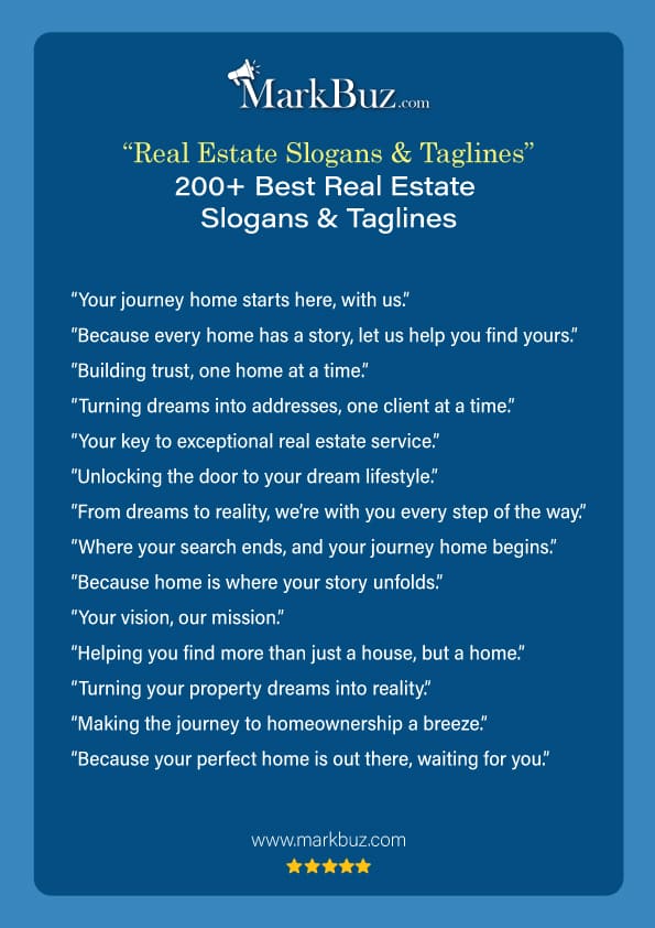 Catchy Real Estate Slogans & Taglines