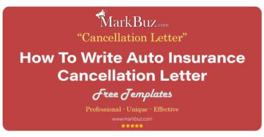 Auto Insurance Cancellation Letter Template